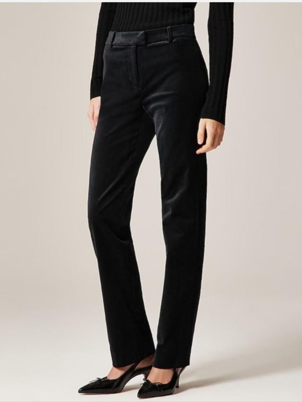 J Crew Tall Stella pant in velvet CP826 Size 12 Tall Black